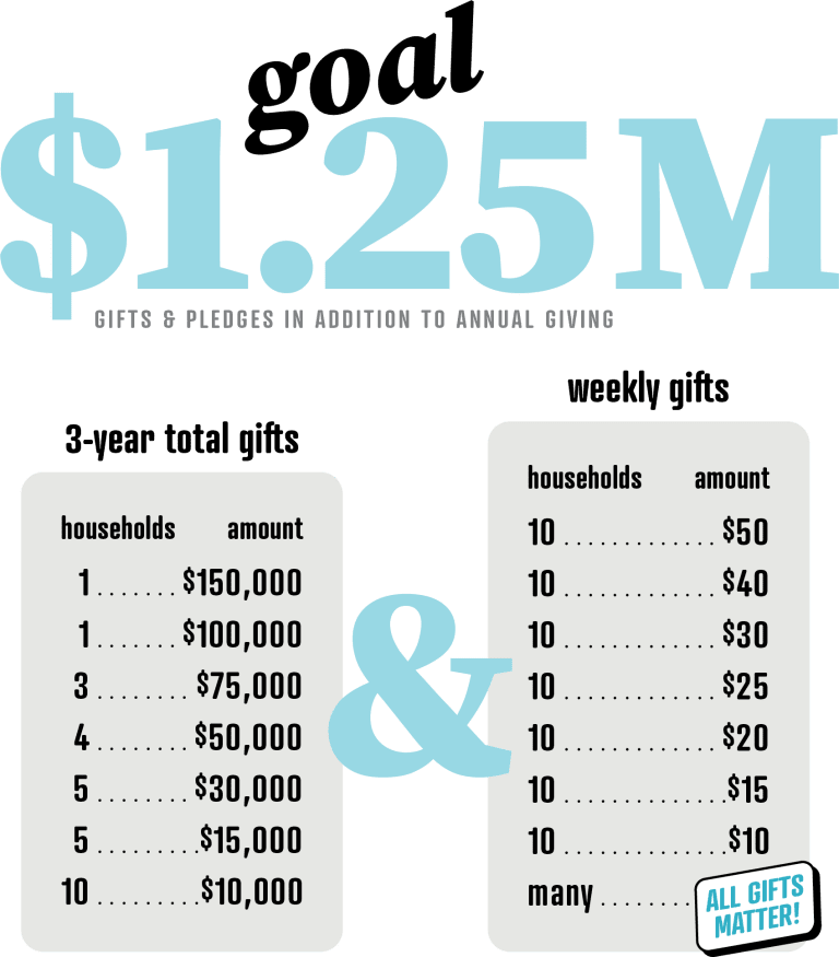 capital campaign 2024 needed gifts and pledges